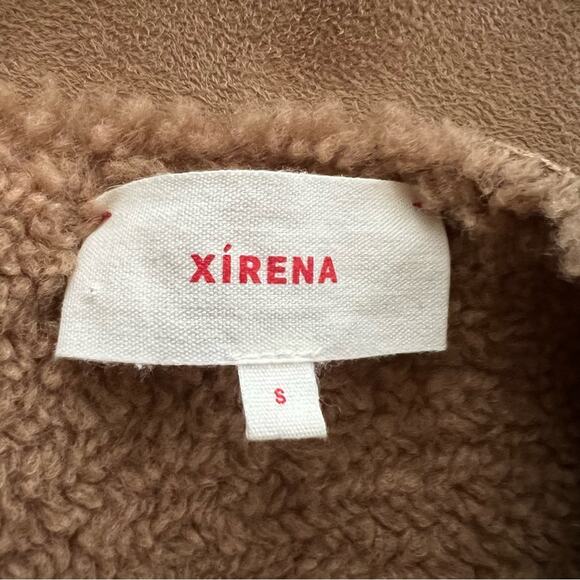 Xirena Women’s Thayer Suede Driftwood Tan Shearling Collarless Boxy Jacket Sz S - Picture 4 of 10